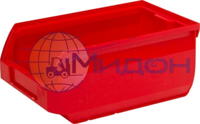 Лоток пластиковый для склада ITALIA Sanremo 5001, красный, сплошной 170 х 105 х 75
