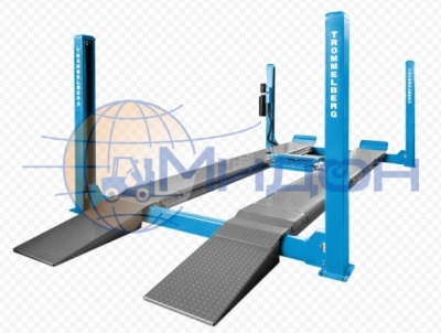 Подъемник  4-х стоечный электрогидравлический TST470C, г\п 7 т, траверса 3,5 т, гладкие платформы Trommelberg (Германия)