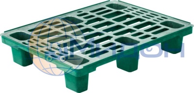 Паллет пластиковый перфорированный на ножках (700кг/300кг) PP 680 800 х 600 х 155 цвет - зелёный