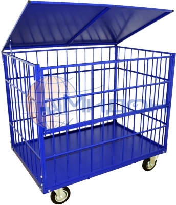 Контейнер передвижной трубчатый с открываемой боковой створкой КТМ 6 ( 800х1200х920 ) (колёса ф125: стандартные, Китай)