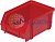 Лоток пластиковый 7968 для склада красный, сплошной 170 х 105 х 75