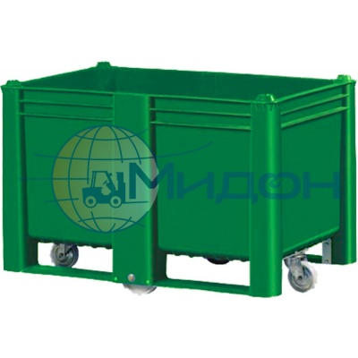 Контейнер пластиковый 11-100-WA ( вар.2) крупногабаритный 1200 х 1000 х 800 сплошной на колесах, штабелируемый