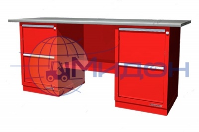 Верстак двухтумбовый 01.222R Ferrum CLASSIC (две тумбы с 2 ящиками)