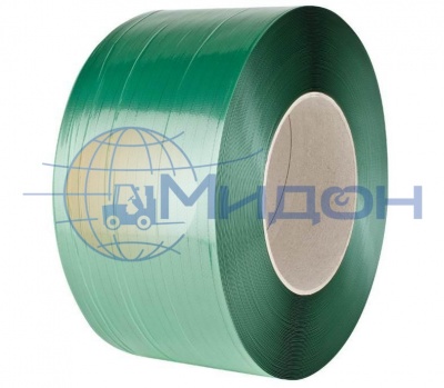 Лента полиэтилентерефталатная с тиснением (ПЭТ) 12х0,6мм (зелёная) разрывная нагрузка 240 кгс(Н), 1 бухта 2450 м (автомат, полуавтомат, ручная)