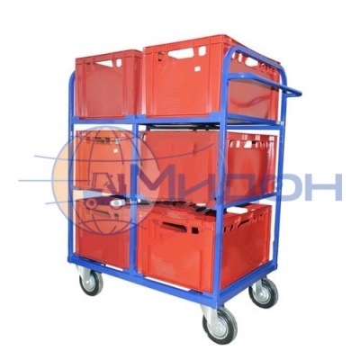 Тележка для ящиков ТДЯ 2 ( 636х896х1013 ) (колёса ф160: стандартные, Китай)